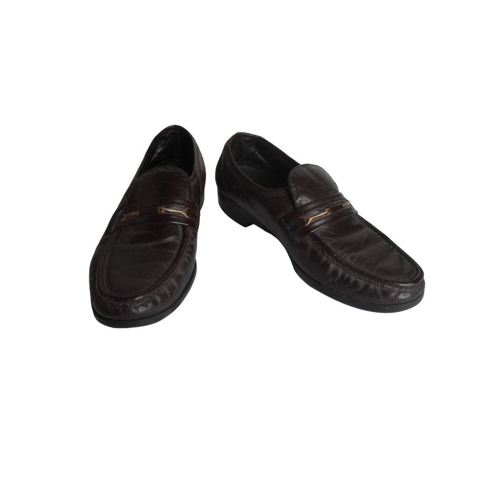 Florsheim Mens Loafer Dress Shoes Brown Leather Moc Round Toe Slip On 7.5 D